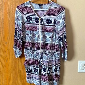 Zip front boho romper